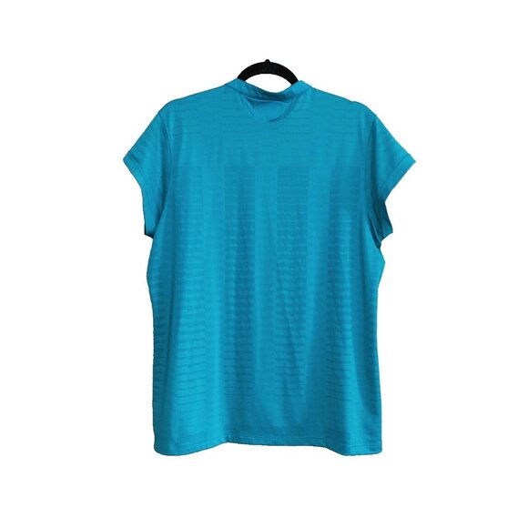 Under Armour Heat Gear Loose Henley Short Sleeve Shirt Women's XL Blue Heat Gear - Picture 3 of 4
